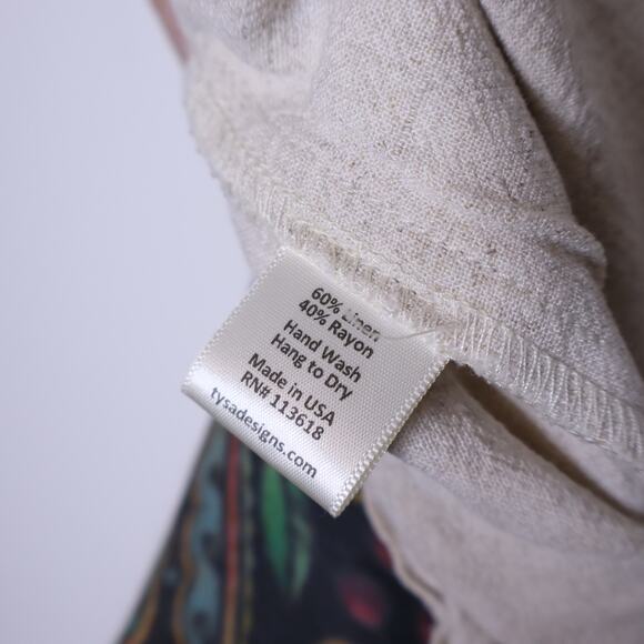 TYSA Linen Blend Wide Leg Trousers Oatmeal Lightweight Linen Casual Women's 2 - Picture 11 of 11